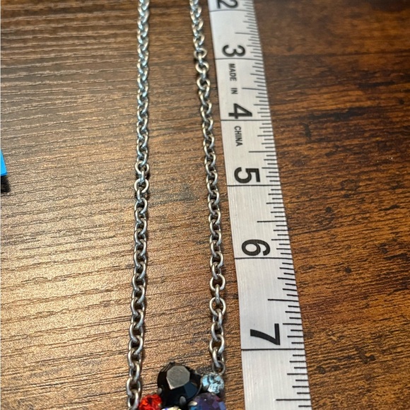 Sabika Silver and Black Necklace with Colorful Pendant - Picture 5 of 5